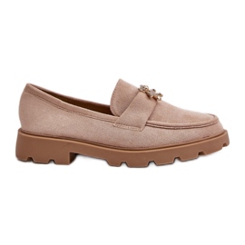 Mocassins pour femmes en suède écologique avec un ours en peluche, Beige Kaithra Mocassins pour femmes en suède écologique avec un ours en peluche, Beige Kaithra