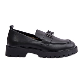 Mocassins en cuir pour femmes Vinceza 62187 Noir