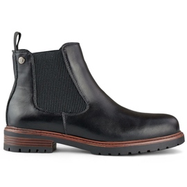 Bottines Chelsea femme noires à semelle plate le noir