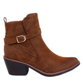 Bottes de cowboy à talons bas Cunnig Camel brun