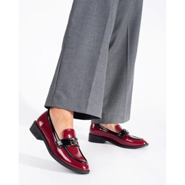 Mocassins vernis femme bordeaux rouge
