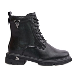 Bottes de travail isolées pour femmes en cuir naturel Vinceza 7920 noir le noir