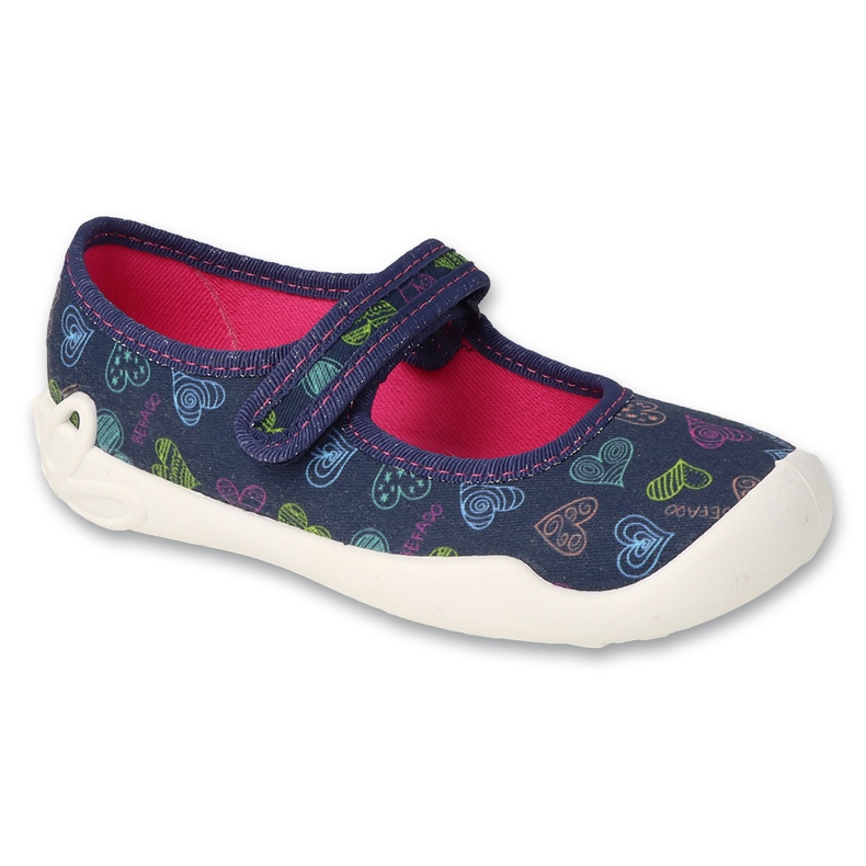 Chaussons enfant Befado avec coeurs, velcro, 114Y535, bleu marine Chaussons enfant Befado avec coeurs, velcro, 114Y535, bleu marine