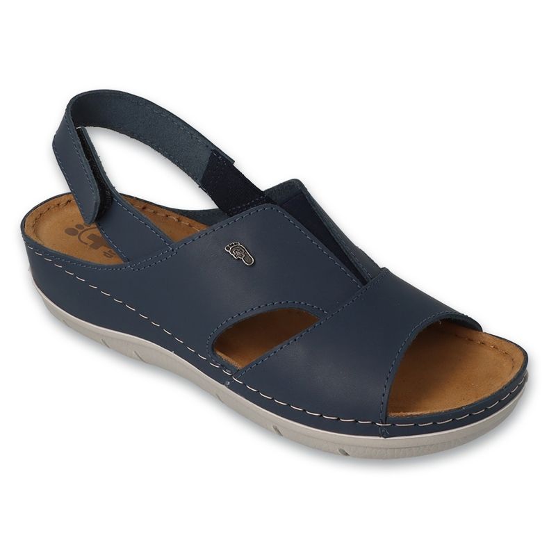 Sandales en cuir femme Befado 158D263 Bleu marine