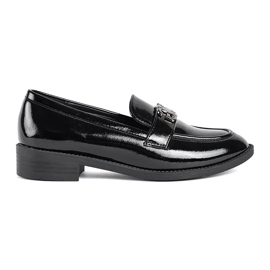 Mocassins femme classiques vernis noirs