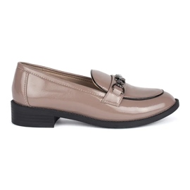 Goodin Mocassins femme beige verni