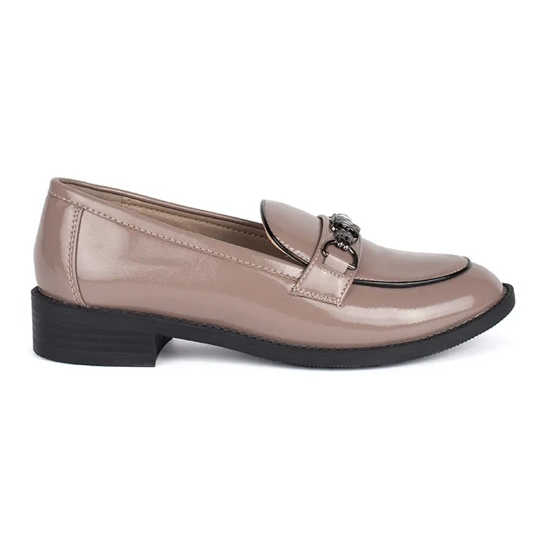 Goodin Mocassins femme beige verni