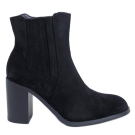 Noriega Bottines à talons en daim noir le noir