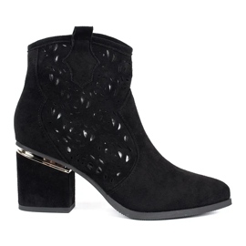 Santiags femme noires ajourées le noir