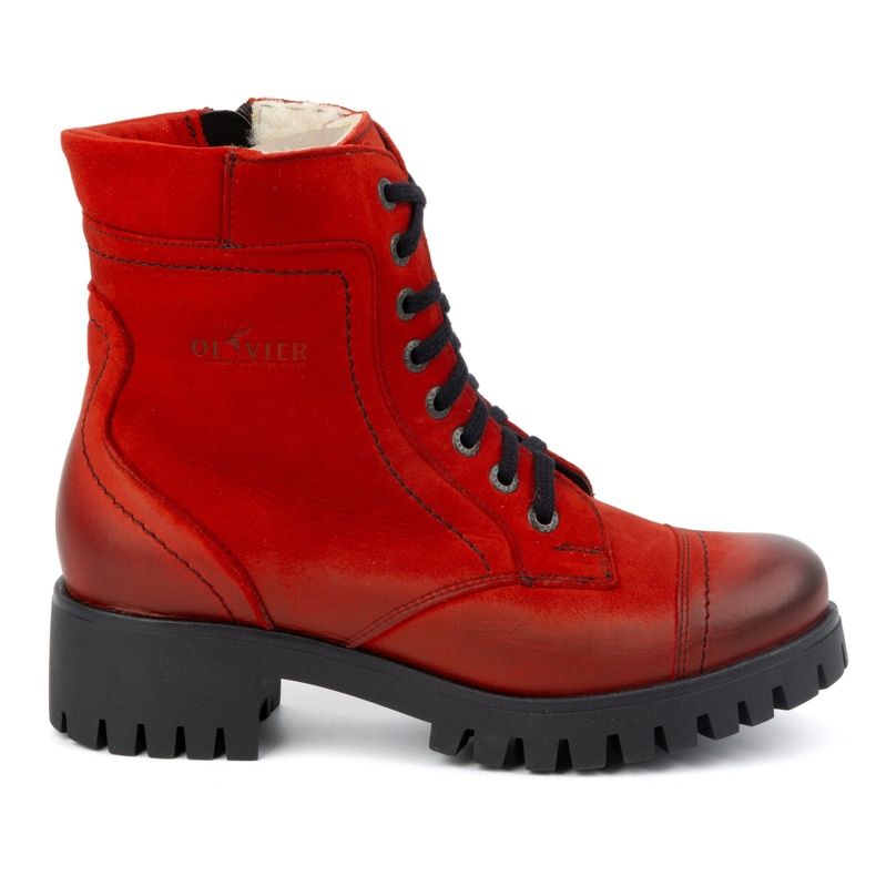 Olivier Bottes en cuir pour femmes, isolées, 272BB, rouge