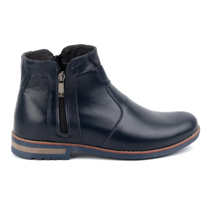 KOMODO Chaussures d'hiver en cuir pour hommes 887K, bleu marine