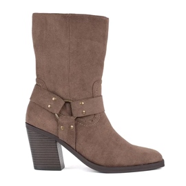 Seastar Bottines en daim beige foncé