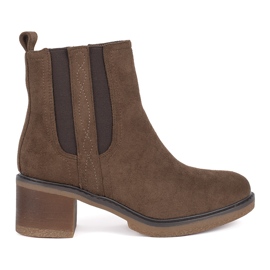 Seastar Bottines Chelsea en daim marron à talon haut brun