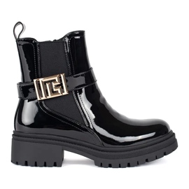 Seastar Bottines Chelsea vernis noires pour femme