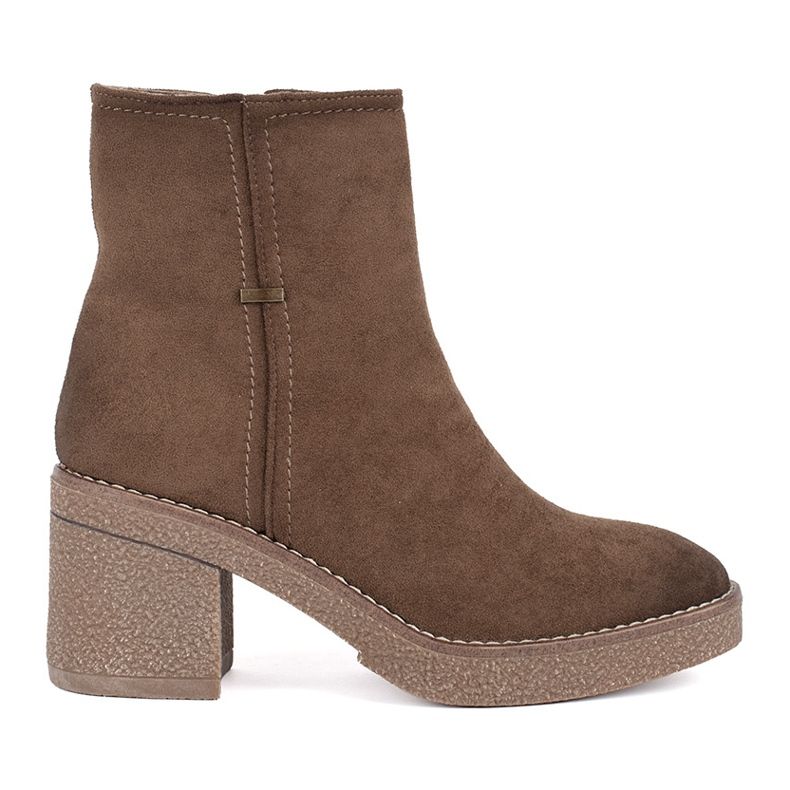 Bottines marron en daim brun