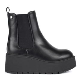 Seastar Bottines Chelsea compensées femme noires