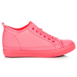 Mckeylor Baskets fluo à semelle compensée rose