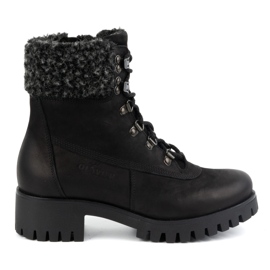 Olivier Bottes en cuir pour femmes, bottes d'hiver isolées, 330BB, noires