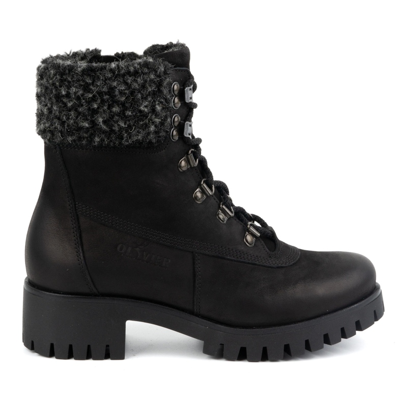 Olivier Bottes en cuir pour femmes, bottes d'hiver isolées, 330BB, noires le noir Olivier Bottes en cuir pour femmes, bottes d'hiver isolées, 330BB, noires le noir