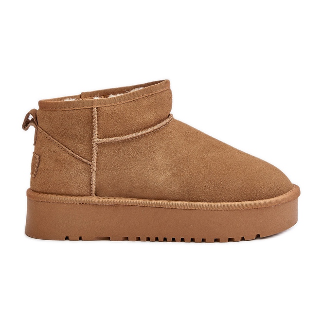 Boots de neige en cuir suédé sur la plateforme Camel Nereviana beige Boots de neige en cuir suédé sur la plateforme Camel Nereviana beige