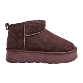 Bottes de neige Nucca basses en daim marron à la mode brun