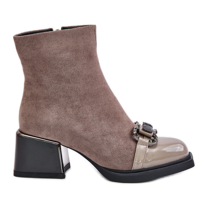 S.Barski Bottes à talons hauts pour femmes élégantes avec décoration Beige MR880-127