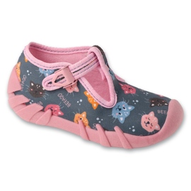 Patrons de chaussons enfant Befado, fermoir 110P502, gris/rose