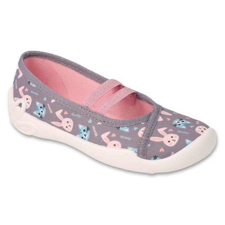 Befado chaussons enfant avec motifs 116X332 gris/rose