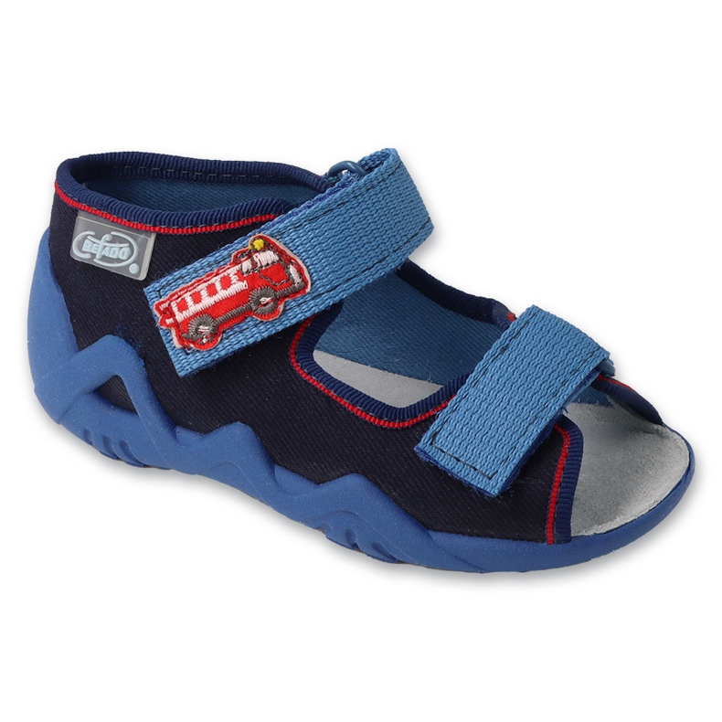 Befado chaussons enfant avec empiècement en cuir 350P051 bleu marine