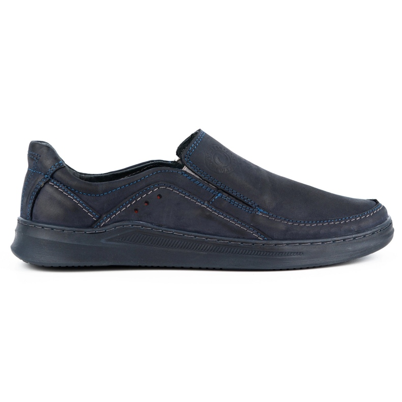 Antex Chaussures masculines Slip-On en cuir Slip-on 216gt Navy Blue bleu