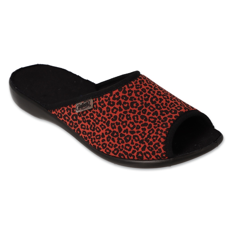 Befado chaussons femme PU, motif animal 255D005, rouge/noir