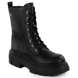 Bottes de travail pour femme en cuir noir Filippo DBT4759 le noir