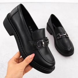 Mocassins femme avec décoration, noir Sergio Leone BT196 le noir Mocassins femme avec décoration, noir Sergio Leone BT196 le noir