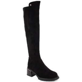 Bottines femme en daim noir S.Barski JC42-81 le noir