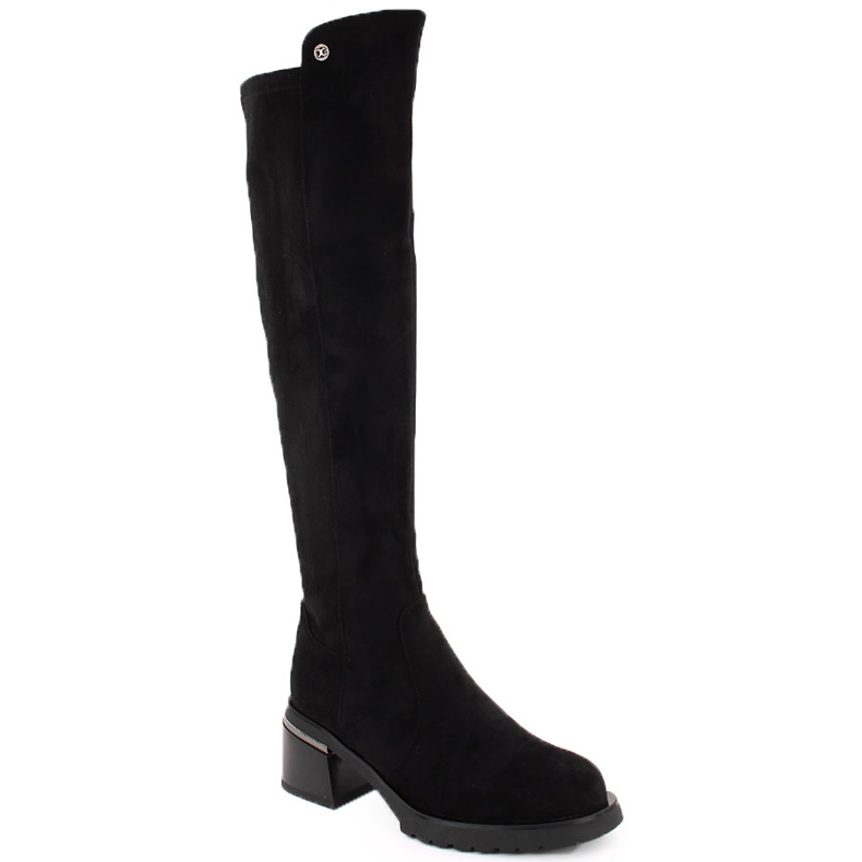 Bottines femme en daim noir S.Barski JC42-81 le noir