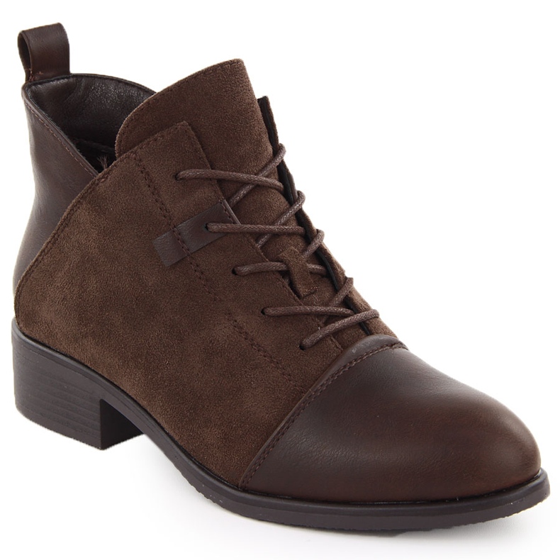 M. DASZYŃSKI Bottines isolées en daim marron pour femmes M.Daszyński MR2458-7 brun