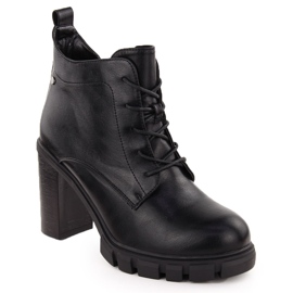 M. DASZYŃSKI Bottines noires à talons hauts pour femmes M.Daszyński SA218-8 le noir