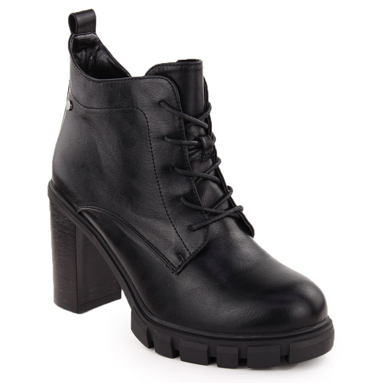 M. DASZYŃSKI Bottines noires à talons hauts pour femmes M.Daszyński SA218-8 le noir