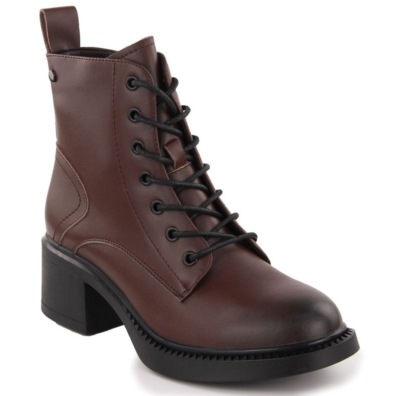 Bottines en cuir marron pour femme Vinceza 66722 brun