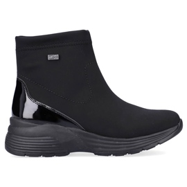 Bottines compensées noires imperméables pour femme Remonte D6677-03
