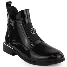 Bottines femme en cuir verni noir Filippo DBT4750 le noir