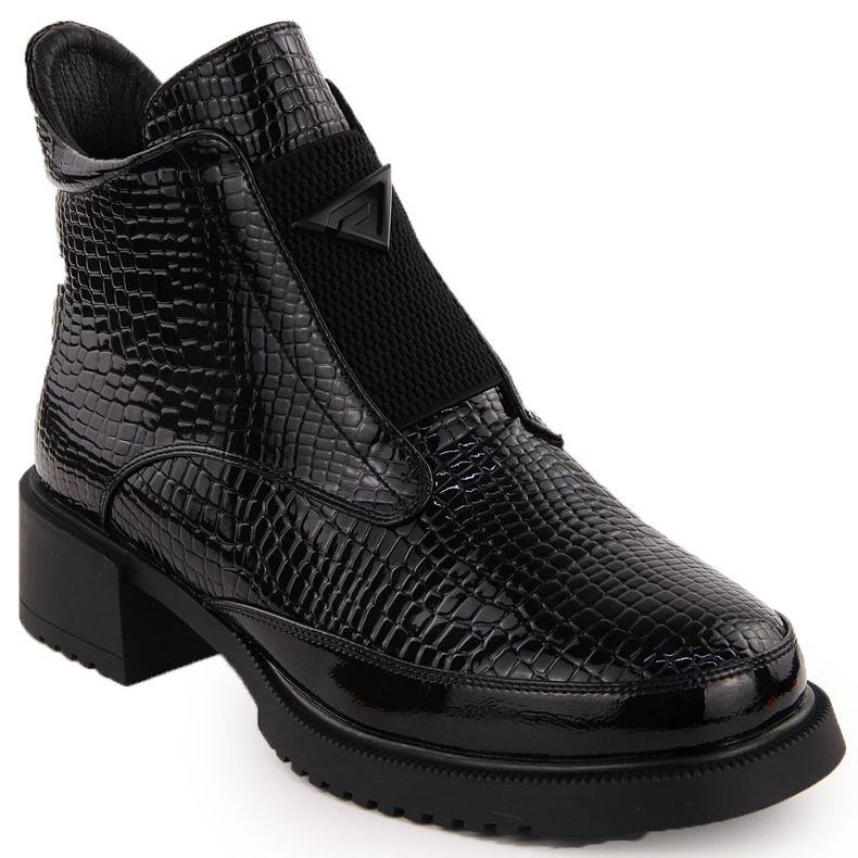 Bottines en cuir verni pour femme, noir, Filippo DBT6663 le noir