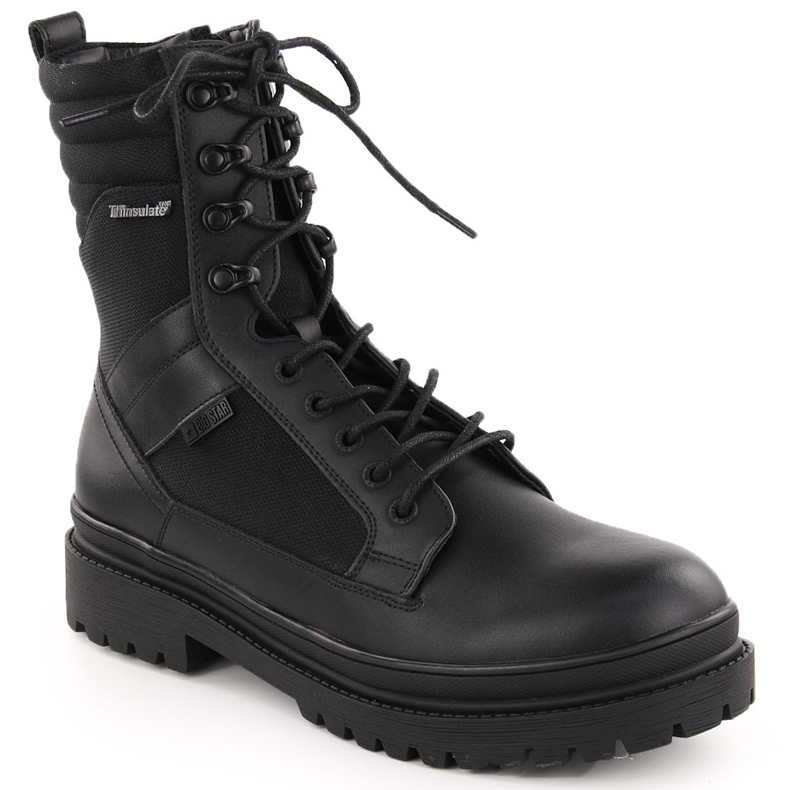 Boots noires homme en cuir imperméable Big Star OO174164 le noir