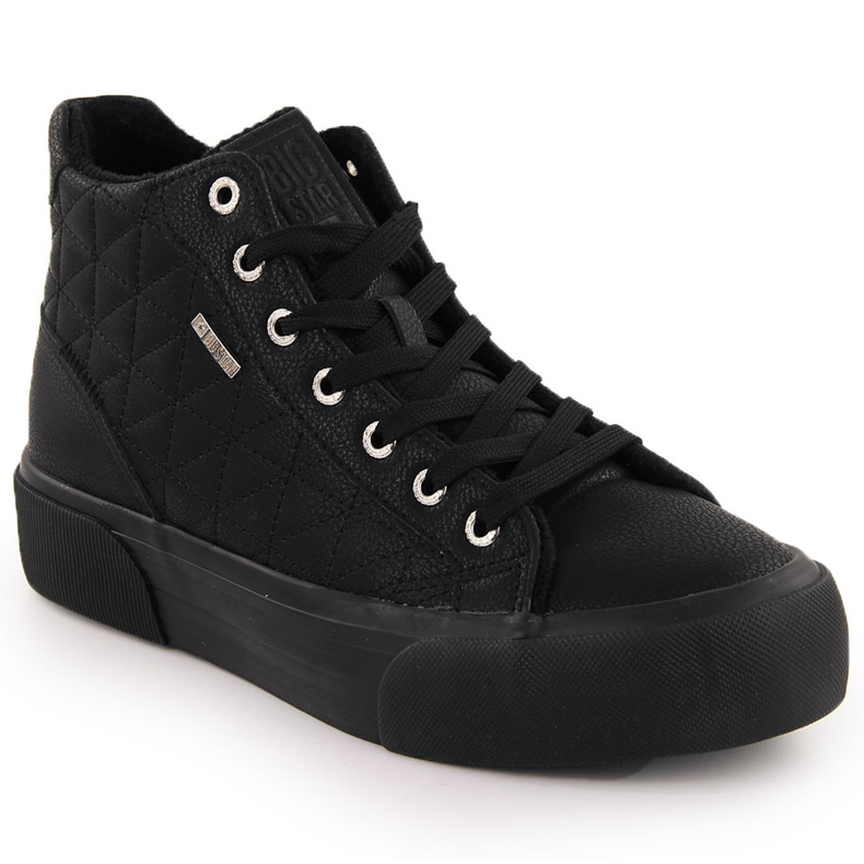 Baskets isolées matelassées noires Big Star OO274A480 le noir