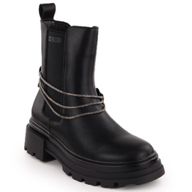 Bottines Chelsea en cuir pour femmes noires Big Star