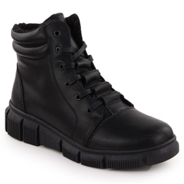 Bottes en cuir à plateforme pour femmes, noires, T.Sokolski Z24-335