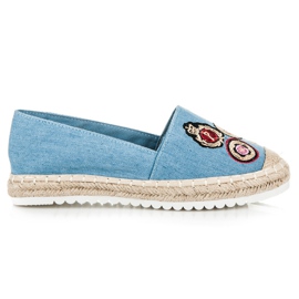 Jolyvia Espadrilles en denim avec patchs bleu