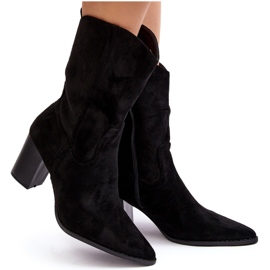 Diamantique Bottes de cowboy pour femmes sur le poste éco-eco-noir le noir