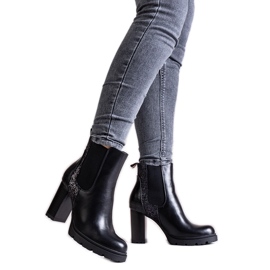 Bottines noires brillantes de Lera