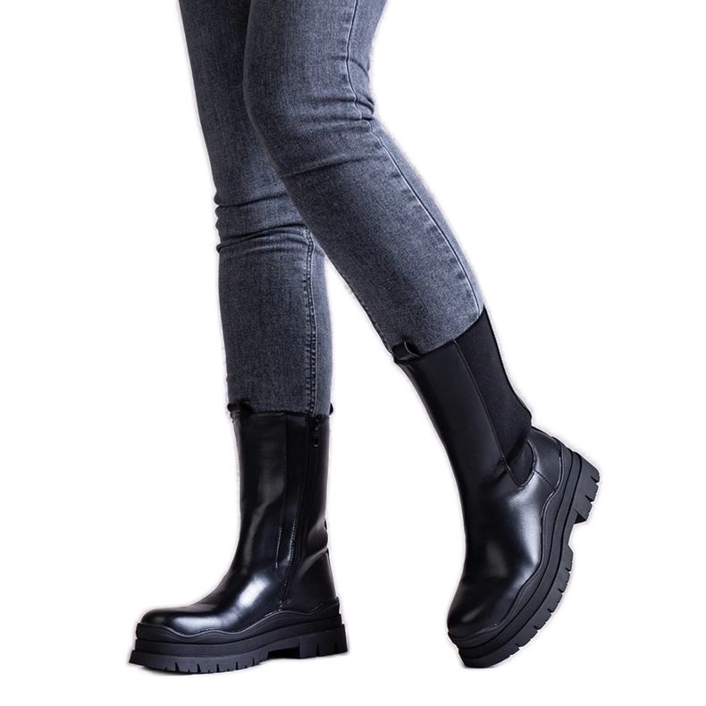 Bottines noires à semelle massive Naema le noir